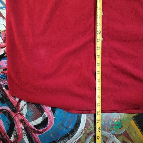 Vintage 80s High Sierra men's red fleece button-up thick flannel, soft size L - Picture 7 of 11